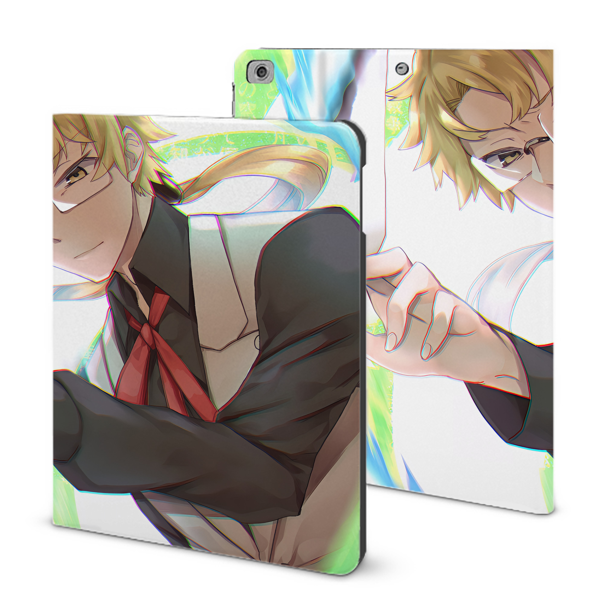 （画像用） 文豪ストレイドッグス Bungo Stray Dogs IPad ケース ブック型 PUレザー TPU 耐衝撃 軽量 薄型 ペン収納なし 全面保護 IPad 各モデル対応